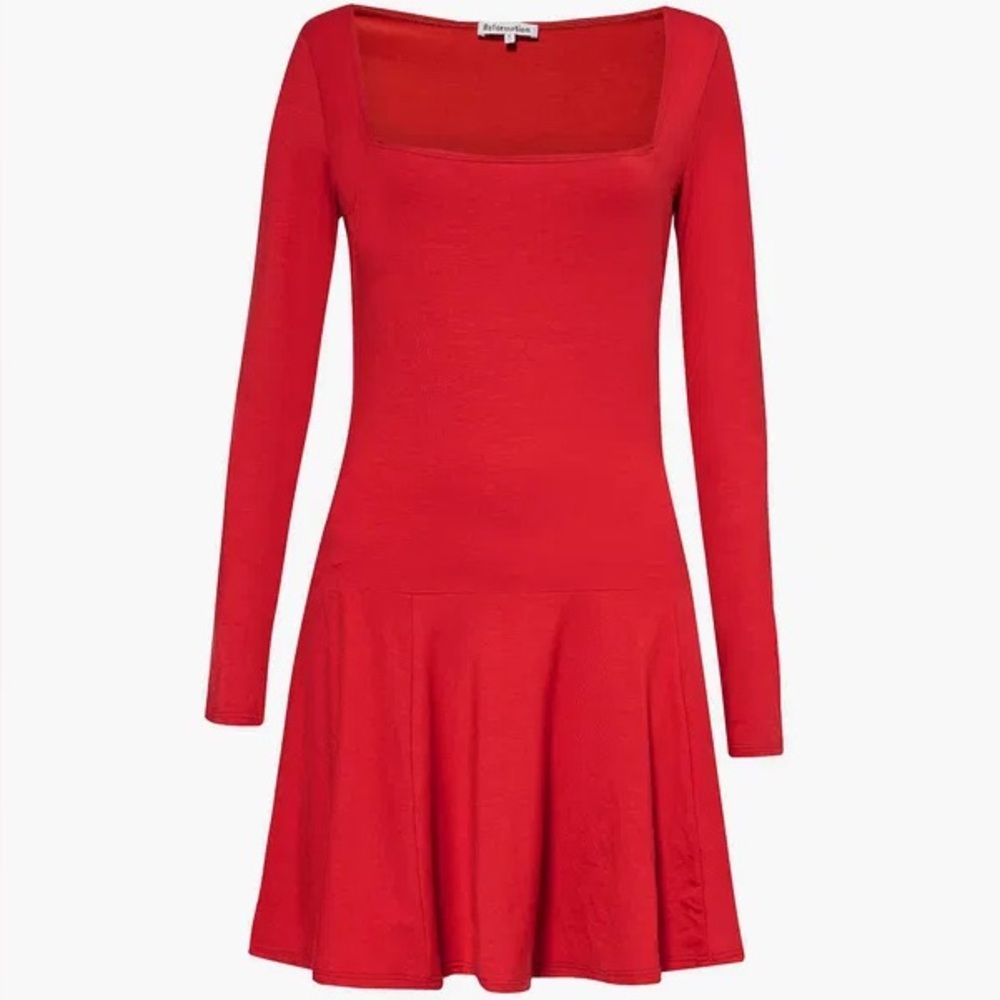 Reformation coen square neck long sleeve dress 37932 - Picture 2 of 9